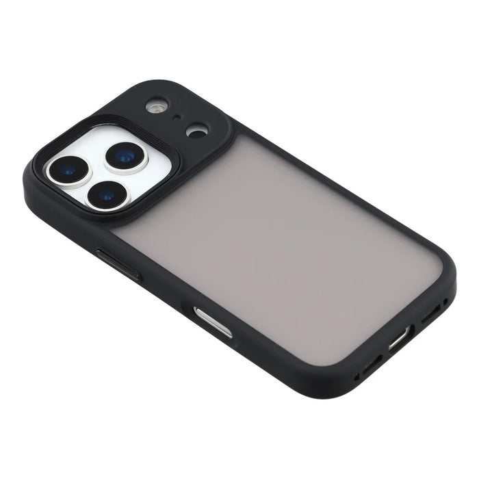 For iPhone 17 Pro Max Case Shockproof TPU + PC Phone Back Cover with Metal Buttons - Black - 4