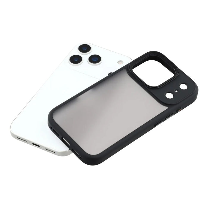 For iPhone 17 Pro Max Case Shockproof TPU + PC Phone Back Cover with Metal Buttons - Black - 6