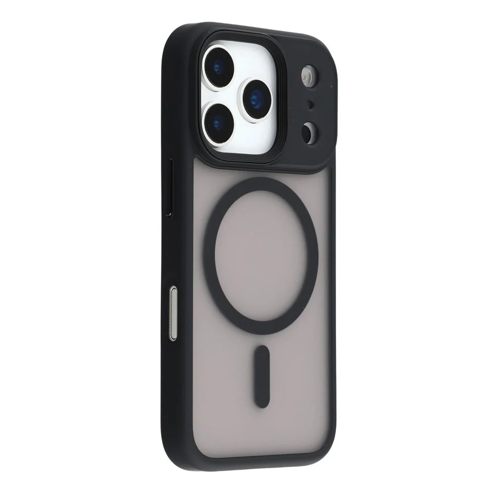For iPhone 17 Pro Case Compatible with MagSafe TPU + PC Rubberized Finish Phone Cover - Black - 1