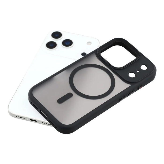 For iPhone 17 Pro Case Compatible with MagSafe TPU + PC Rubberized Finish Phone Cover - Black - 6