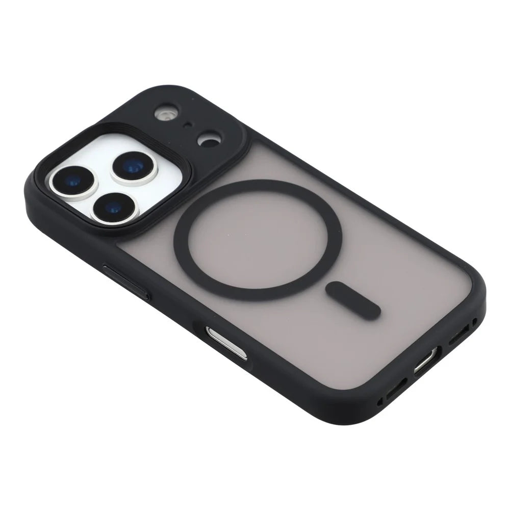 For iPhone 17 Pro Max Case Compatible with MagSafe TPU + PC Rubberized Finish Phone Cover - Black - 4