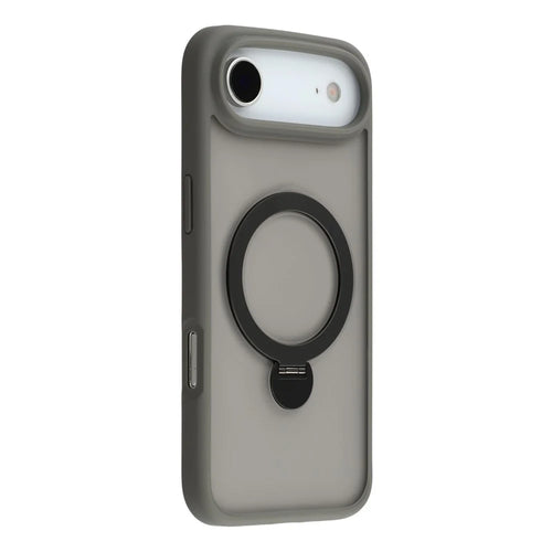 For iPhone Air Case Rotating Kickstand TPU + PC Magnetic Phone Cover - Grey - 1