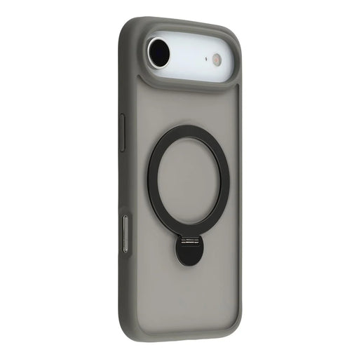 For iPhone Air Case Rotating Kickstand TPU + PC Magnetic Phone Cover - Grey - 1