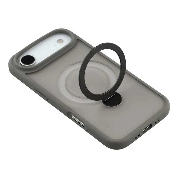 For iPhone Air Case Rotating Kickstand TPU + PC Magnetic Phone Cover - Grey - 5