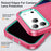 For iPhone 17 Pro Case Case Kickstand Phone Cover PC + Silicone + EVA 3-in-1 Design - Rose + Light Cyan - 5