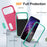 For iPhone 17 Pro Case Case Kickstand Phone Cover PC + Silicone + EVA 3-in-1 Design - Rose + Light Cyan - 7