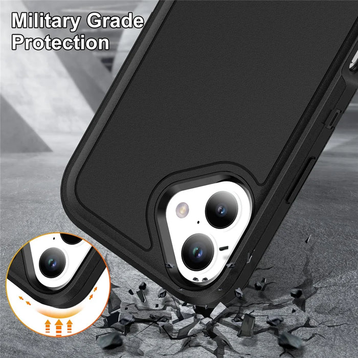 For iPhone 17 Case PC + Silicone + EVA 3 in 1 Shockproof Phone Cover - Black + Black - 5