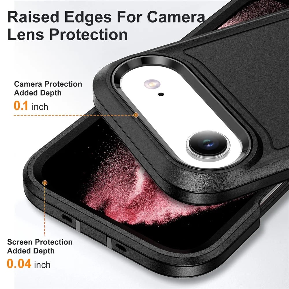 For iPhone Air Case PC + Silicone + EVA 3 in 1 Shockproof Phone Cover - Black + Black - 4