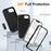 For iPhone 17e / 16e Case PC + Silicone + EVA 3 in 1 Shockproof Phone Cover - Black + Black - 6