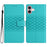 For iPhone 17 Case Rhombus Leather Horizontal Flip Phone Cover with Wrist Strap - Sky Blue - 1