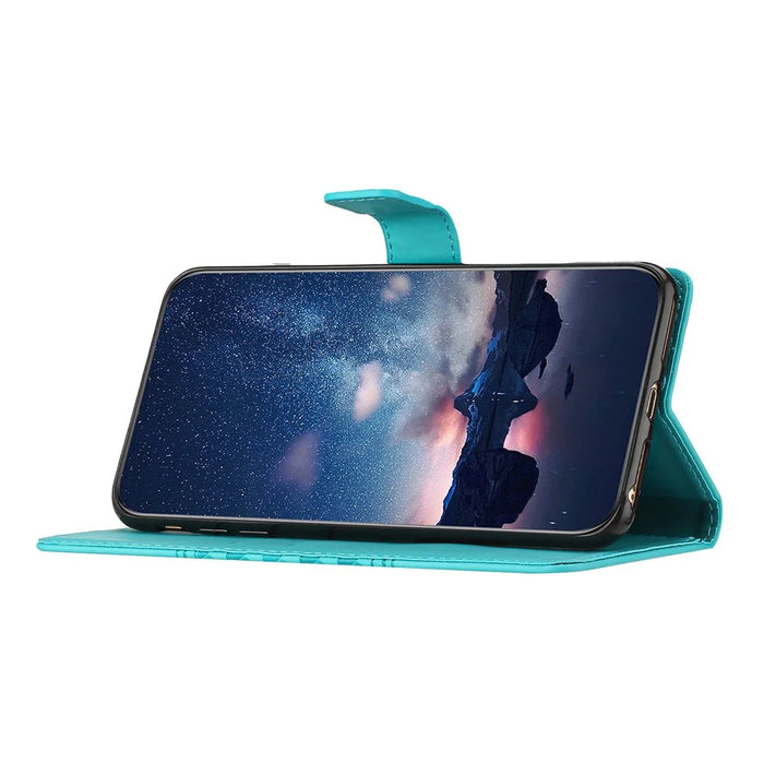 For iPhone 17 Case Rhombus Leather Horizontal Flip Phone Cover with Wrist Strap - Sky Blue - 2
