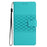 For iPhone 17 Case Rhombus Leather Horizontal Flip Phone Cover with Wrist Strap - Sky Blue - 7