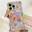 For iPhone 14 Pro Case Oil Painting Flower Pattern TPU Phone Cover with Curly Wave Frame - 1