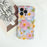 For iPhone 14 Pro Case Oil Painting Flower Pattern TPU Phone Cover with Curly Wave Frame - 3