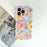 For iPhone 15 Pro Case Oil Painting Flower Pattern TPU Phone Cover with Curly Wave Frame - 4
