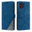 For Samsung Galaxy XCover7 Pro Case Imprinted Lines PU Leather Splicing Wallet Phone Cover with Wrist Strap - Blue - 1