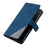 For Samsung Galaxy XCover7 Pro Case Imprinted Lines PU Leather Splicing Wallet Phone Cover with Wrist Strap - Blue - 4