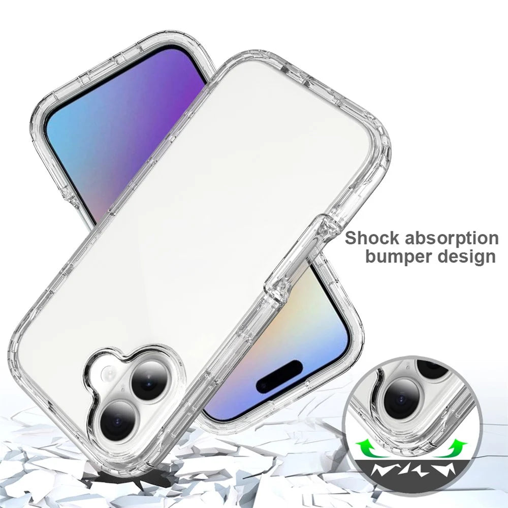 For iPhone 17 Case TPU PC 2 in 1 Dropproof Clear Phone Cover - 3