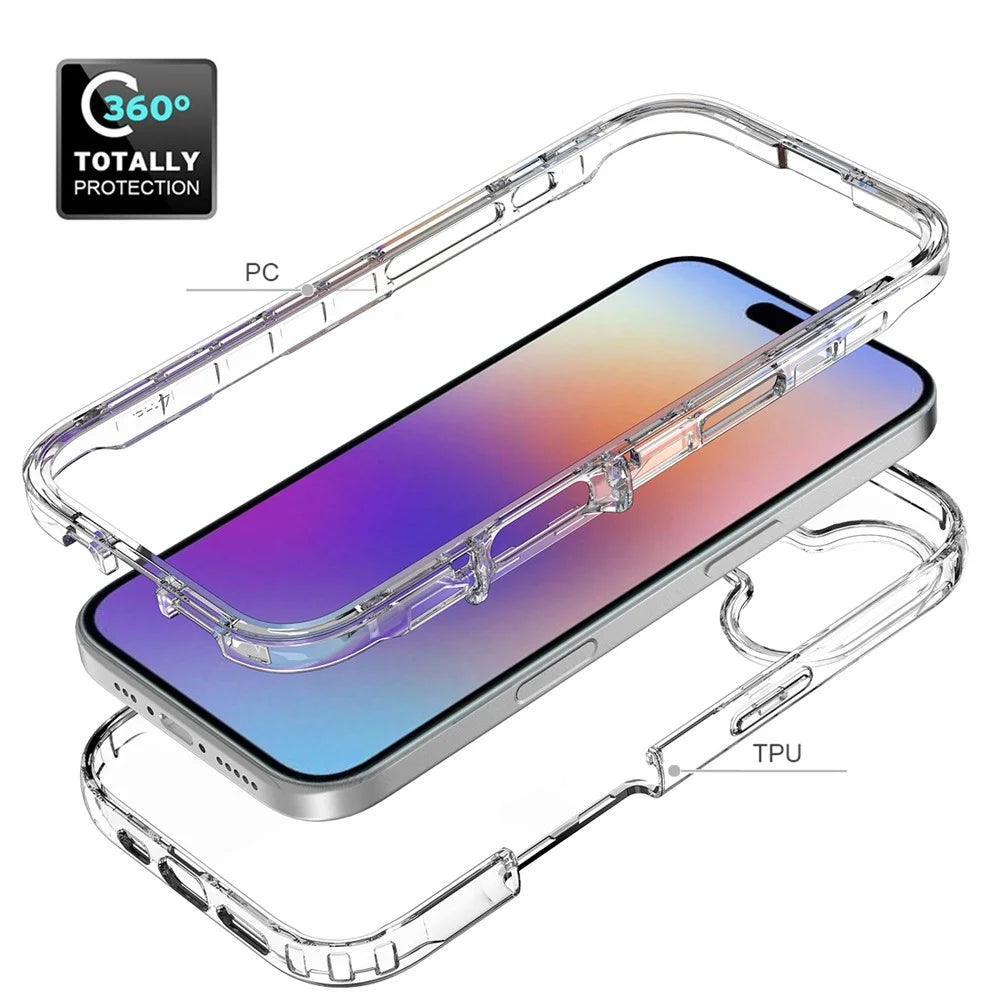 For iPhone 17 Case TPU PC 2 in 1 Dropproof Clear Phone Cover - 5