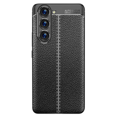 Litchi Texture Anti-drop Protective Case for Samsung Galaxy S23, Fingerprint-proof Cell Phone Cover - Black - 1