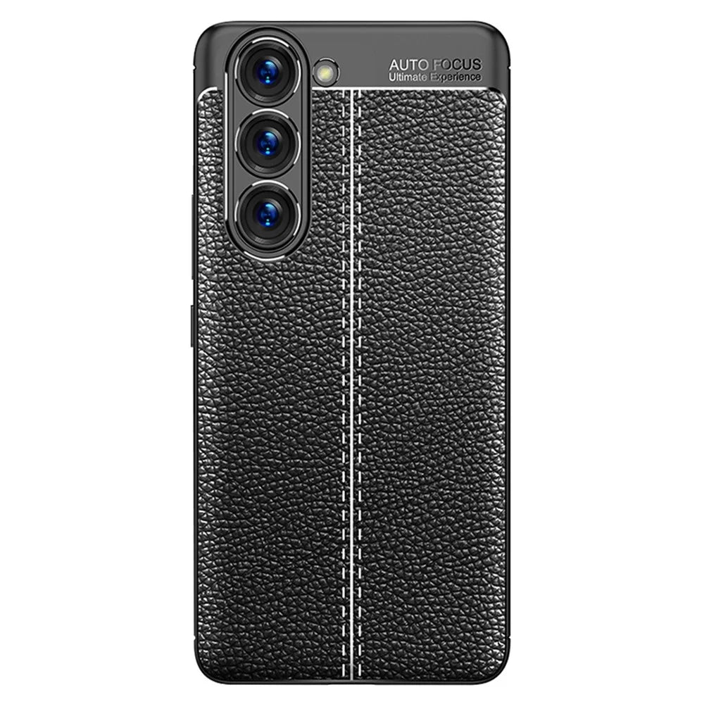 Litchi Texture Anti-drop Protective Case for Samsung Galaxy S23, Fingerprint-proof Cell Phone Cover - Black - 1