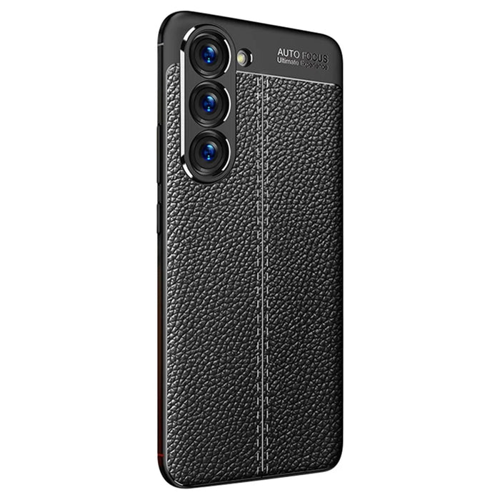 Litchi Texture Anti-drop Protective Case for Samsung Galaxy S23, Fingerprint-proof Cell Phone Cover - Black - 2