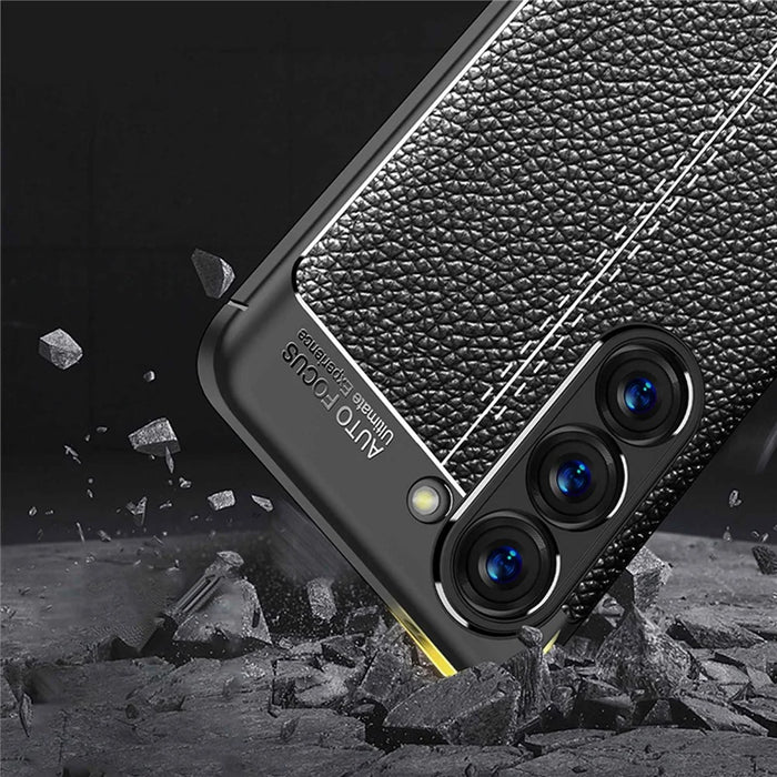 Litchi Texture Anti-drop Protective Case for Samsung Galaxy S23, Fingerprint-proof Cell Phone Cover - Black - 4