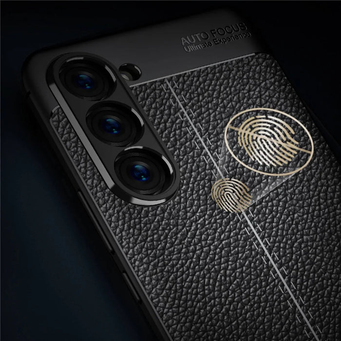 Litchi Texture Anti-drop Protective Case for Samsung Galaxy S23, Fingerprint-proof Cell Phone Cover - Black - 5