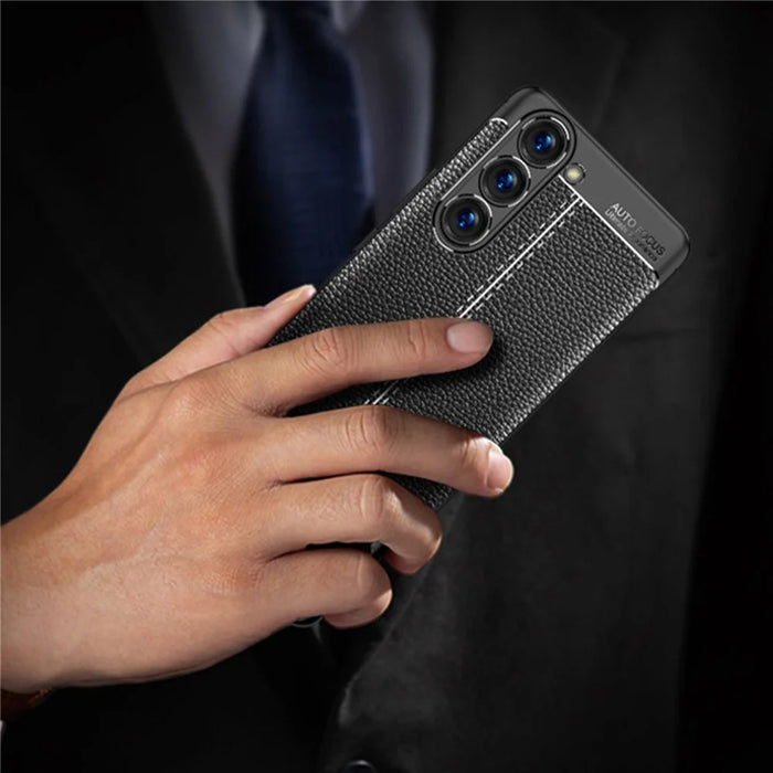 Litchi Texture Anti-drop Protective Case for Samsung Galaxy S23, Fingerprint-proof Cell Phone Cover - Black - 6