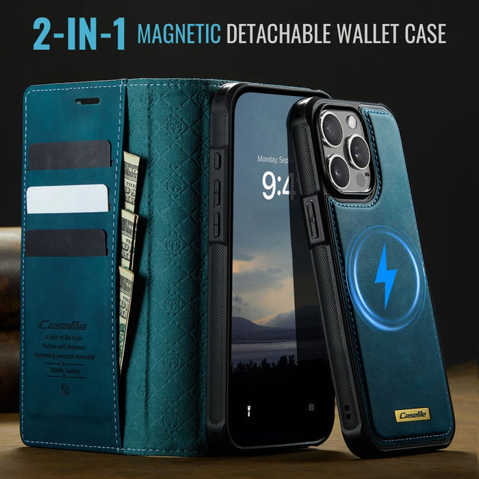 CASEME For iPhone 12 Pro Max 6.7 inch Case  C49  Compatible with MagSafe RFID Blocking Detachable Wallet Leather Phone Cover - Green - 4