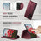 CASEME For Samsung Galaxy S22 5G Case  C49  Magnetic Case RFID Blocking Detachable Wallet Leather Phone Cover - Red - 5