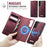 CASEME For Samsung Galaxy S22 5G Case  C49  Magnetic Case RFID Blocking Detachable Wallet Leather Phone Cover - Red - 6