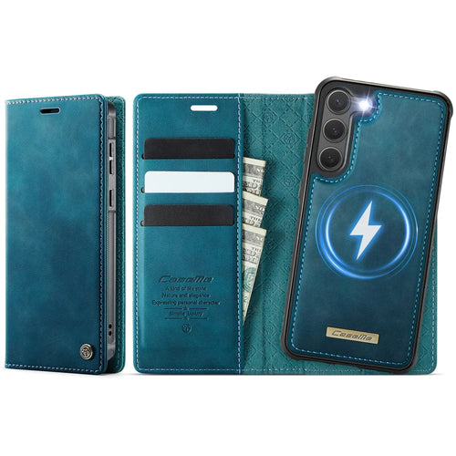 CASEME For Samsung Galaxy S23+ Case  C49 Magnetic Case RFID Blocking Detachable Wallet Leather Phone Cover - Green - 1