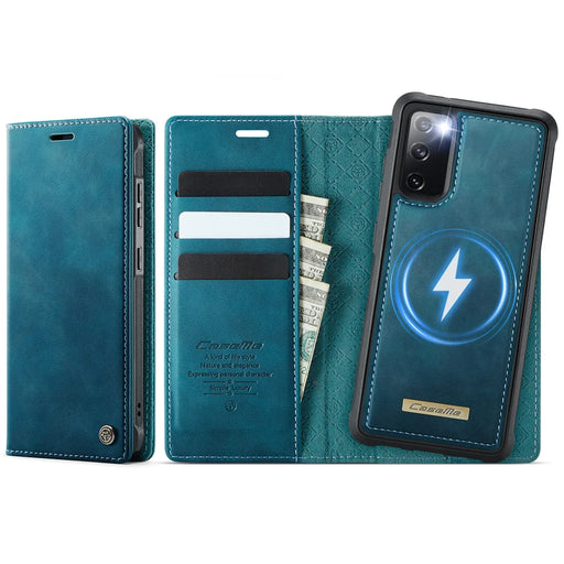 CASEME For Samsung Galaxy S20 FE Case  C49 Magnetic Case RFID Blocking Detachable Wallet Leather Phone Cover - Green - 1