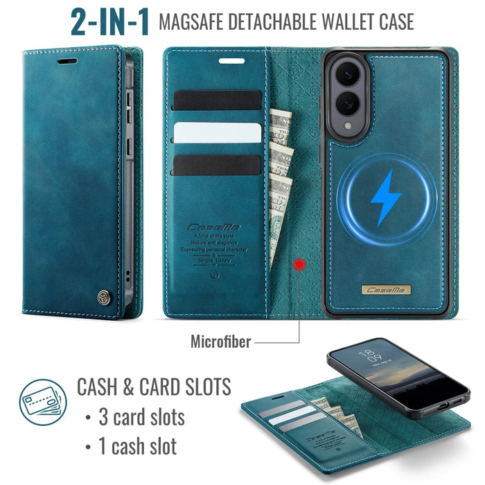 CASEME For Samsung Galaxy S25 Edge Case  C49  Magnetic Case RFID Blocking Detachable Wallet Leather Phone Cover - Green - 2