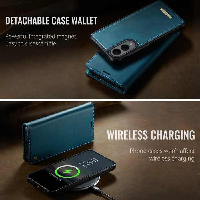 CASEME For Samsung Galaxy S25 Edge Case  C49  Magnetic Case RFID Blocking Detachable Wallet Leather Phone Cover - Green - 7