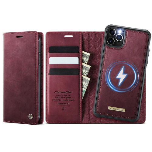 CASEME For iPhone 11 Pro Case  C49  Compatible with MagSafe RFID Blocking Detachable Wallet Leather Phone Cover - Red - 1