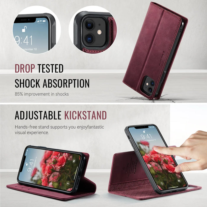 CASEME For iPhone 11 Case  C49  Compatible with MagSafe RFID Blocking Detachable Wallet Leather Phone Cover - Red - 5
