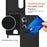 For Realme C65 4G Case Liquid Silicone Card Holder Back Phone Cover with Lanyard - Black - 4