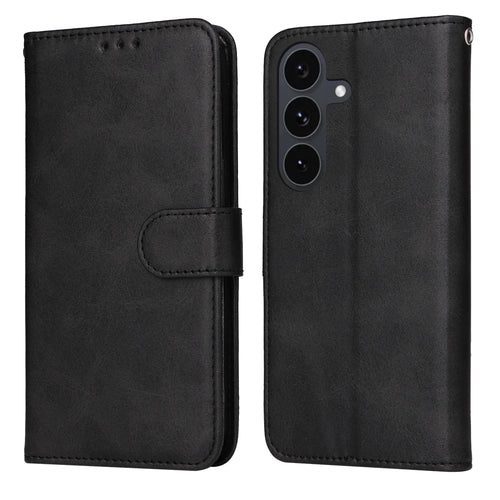 For Samsung Galaxy S25 FE Case Wallet PU Leather Folio Flip Phone Cover - Black - 1