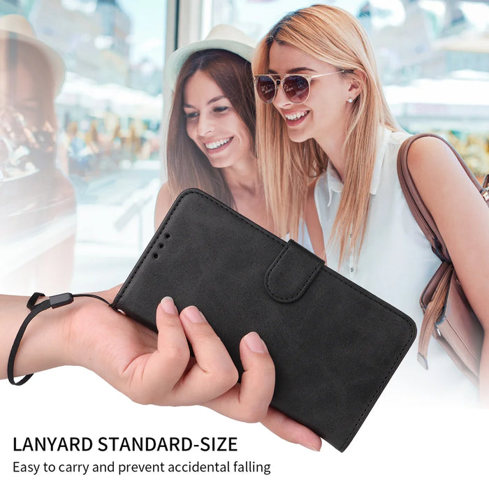 For Samsung Galaxy S25 FE Case Wallet PU Leather Folio Flip Phone Cover - Black - 7