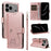 For iPhone 18 Pro Max / 17 Pro Max Case Cat Pattern Imprint Leather Phone Cover with Wrist Strap - Rose Gold - 1