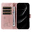 For iPhone 18 Pro Max / 17 Pro Max Case Cat Pattern Imprint Leather Phone Cover with Wrist Strap - Rose Gold - 2