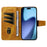 For iPhone Air Leather Case Wallet Stand Grids Imprinted Phone Cover with Strap - Yellow - 2