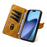 For iPhone Air Leather Case Wallet Stand Grids Imprinted Phone Cover with Strap - Yellow - 6
