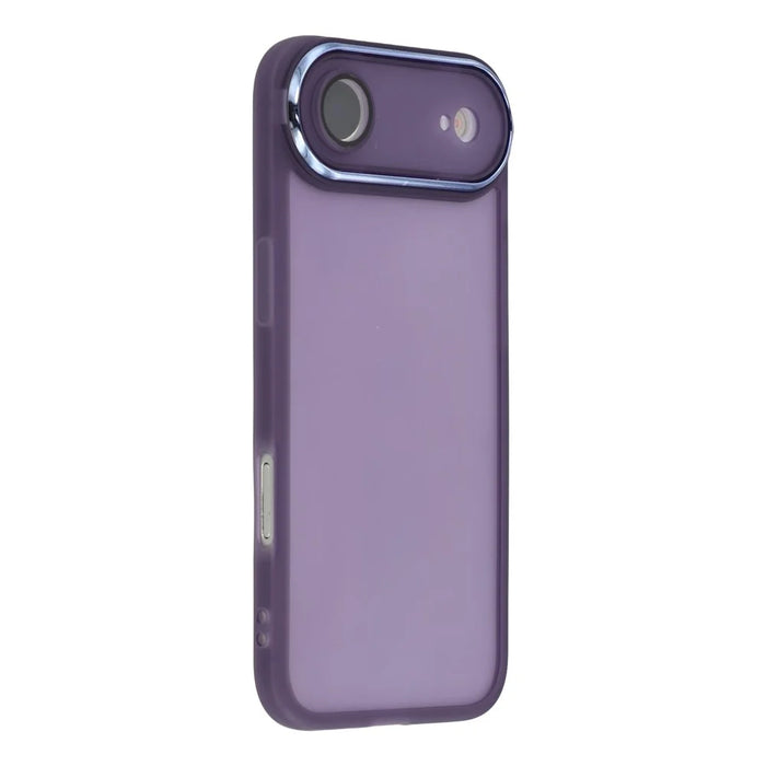 For iPhone Air Case Electroplated Camera Frame TPU Phone Cover - Transparent Purple - 1
