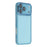 For iPhone 17 Pro Max Case Electroplated Camera Frame TPU Phone Cover - Transparent Blue - 1
