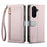 ESEBLE E11 For Samsung Galaxy S25 FE Case Zipper Pocket Litchi Texture Leather Phone Cover with Mirror and Wrist Strap - Light Purple - 1