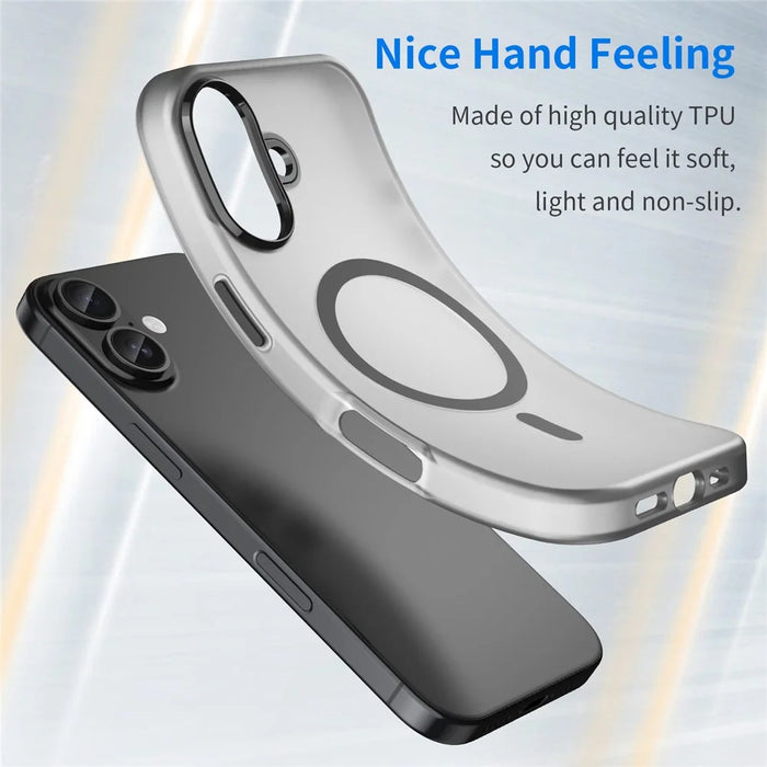 For iPhone 17 Case Compatible with MagSafe TPU + PC Slim Matte Translucent Phone Cover - Black - 4