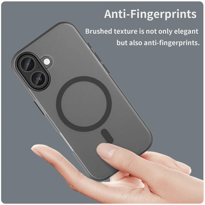 For iPhone 17 Case Compatible with MagSafe TPU + PC Slim Matte Translucent Phone Cover - Black - 5